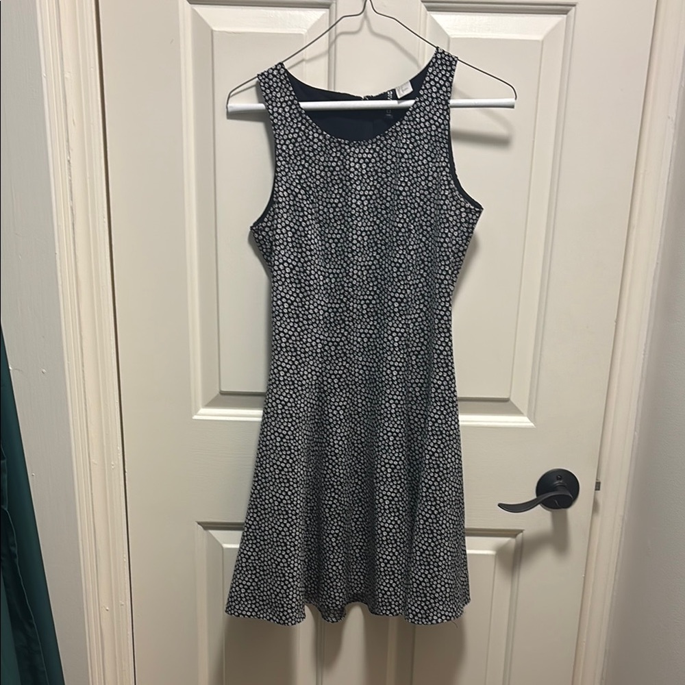 H&M Black and White Sleeveless Halter A-line Mini Dress